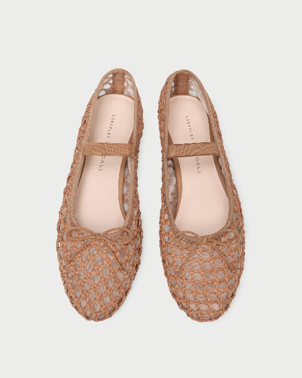loeffler randall Leonie Brown Crochet Ballet Flat