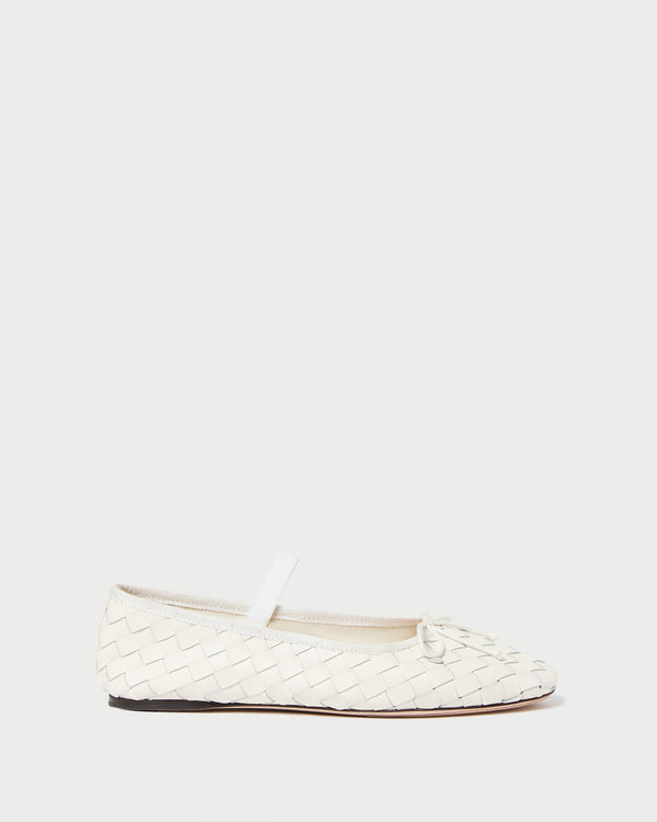 Loeffler Randall Leonie Cream Woven Ballet Flat
