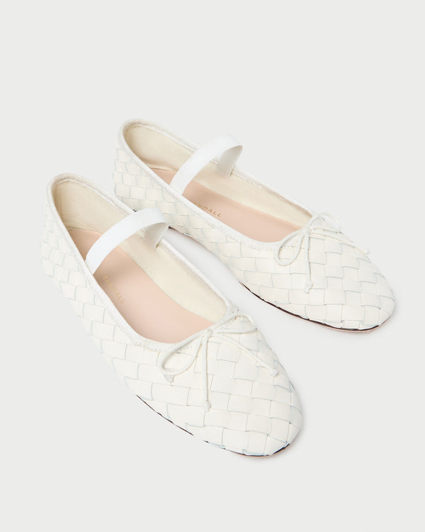 Loeffler Randall Leonie Cream Woven Ballet Flat