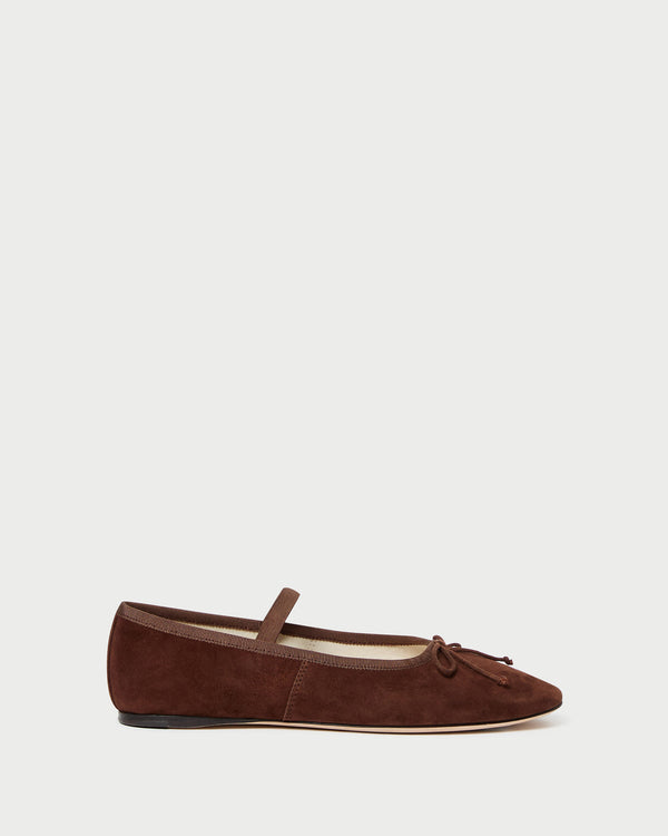Loeffler Randall Leonie Espresso Suede Ballet Flat