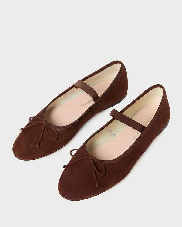 Loeffler Randall Leonie Espresso Suede Ballet Flat