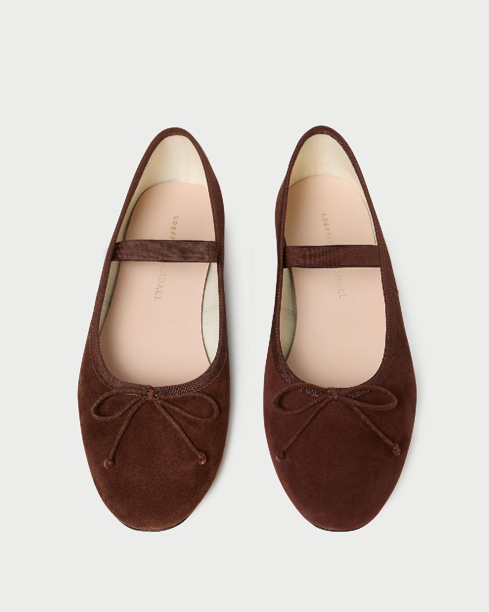 loeffler randall Leonie Espresso Suede Ballet Flat