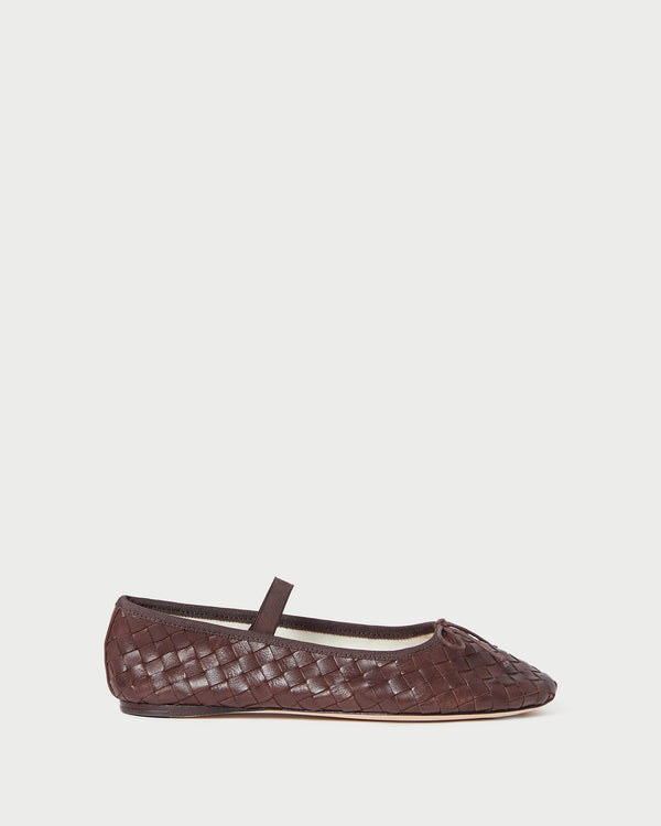 Loeffler Randall Leonie Espresso Woven Ballet Flat