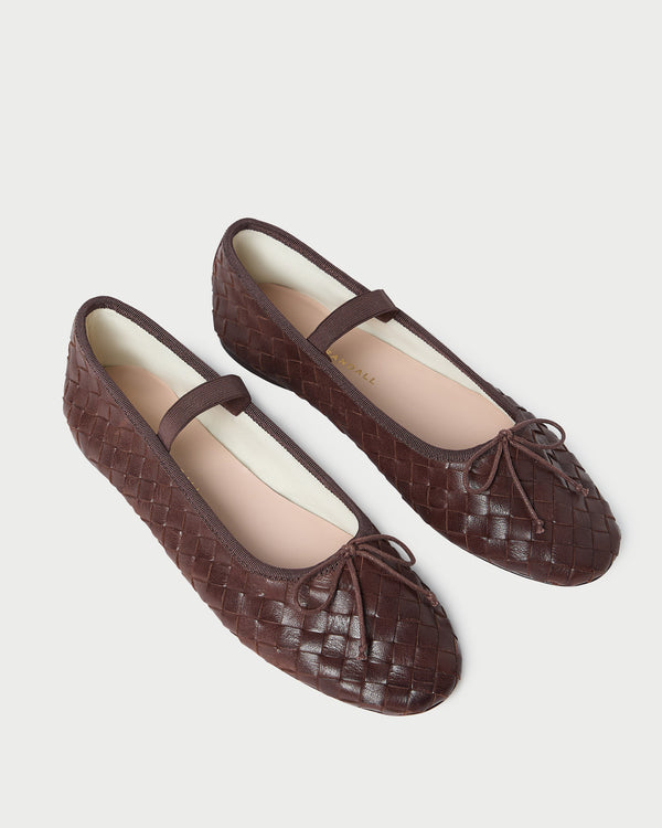 Loeffler Randall Leonie Espresso Woven Ballet Flat