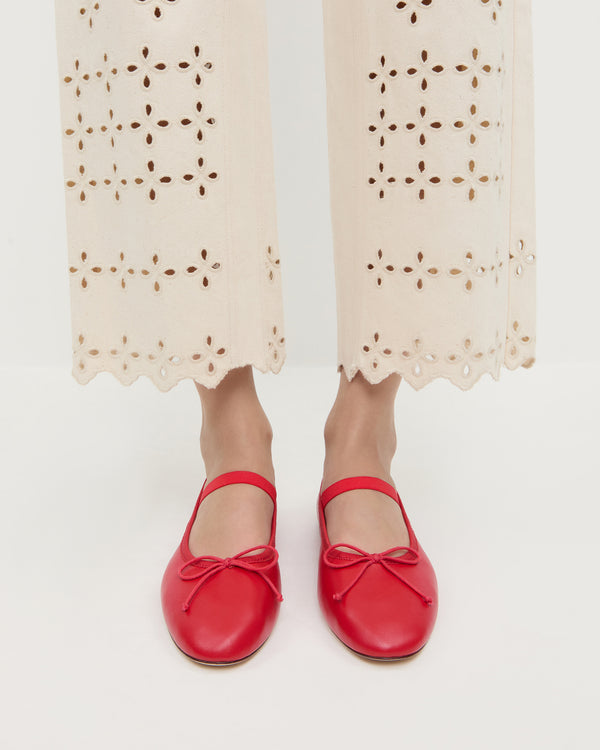 Loeffler Randall Leonie Red Leather Ballet Flat