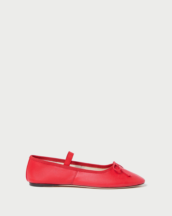 Loeffler Randall Leonie Red Leather Ballet Flat