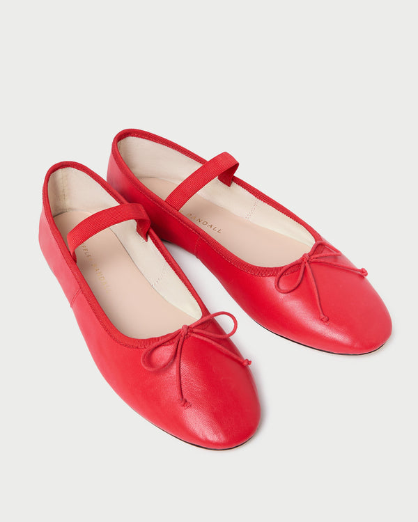 Loeffler Randall Leonie Red Leather Ballet Flat