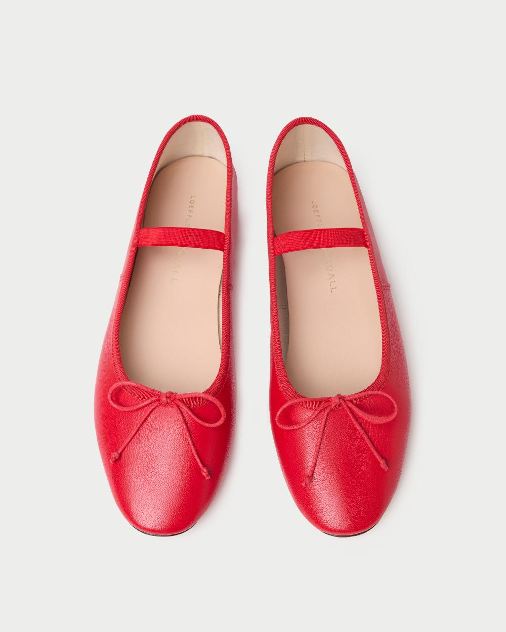 loeffler randall Leonie Red Leather Ballet Flat
