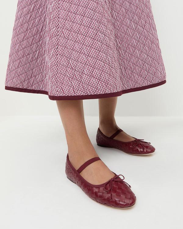 Loeffler Randall Leonie Wine Woven Ballet Flat