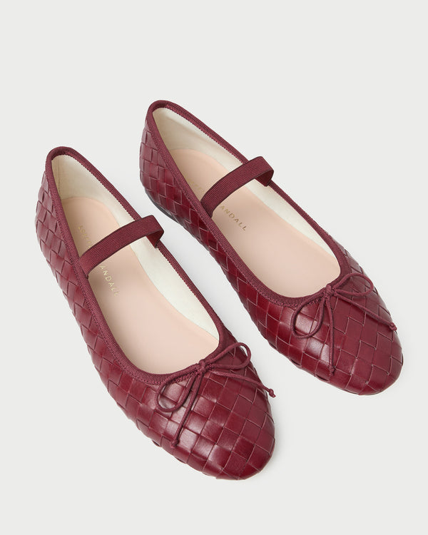Loeffler Randall Leonie Wine Woven Ballet Flat