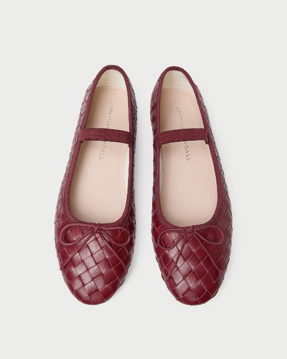 loeffler randall Leonie Wine Woven Ballet Flat