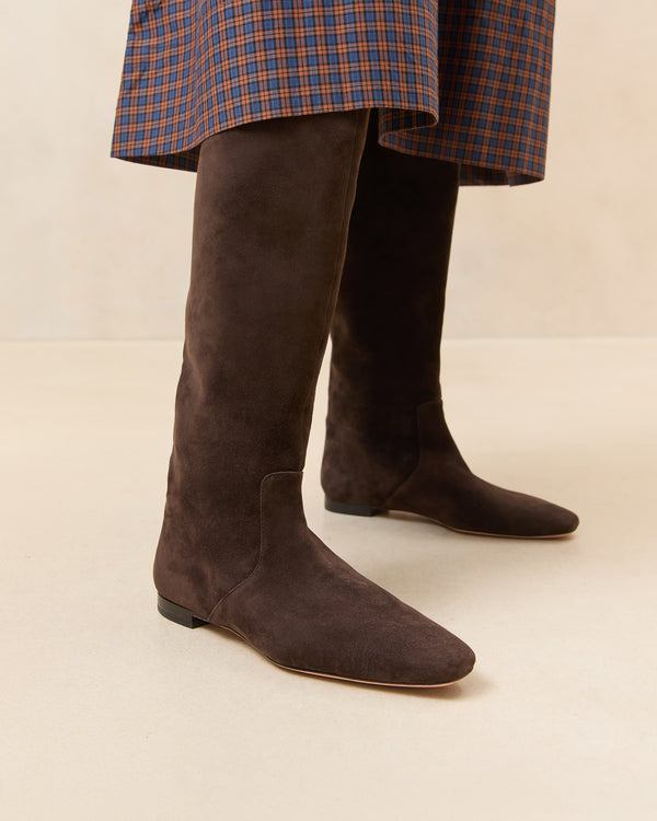 Loeffler Randall Lillian Brown Suede Tall Boot