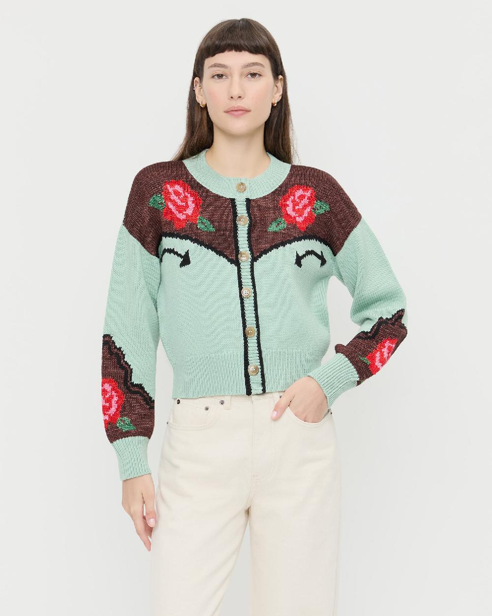 loeffler randall Linda Intarsia Cardigan