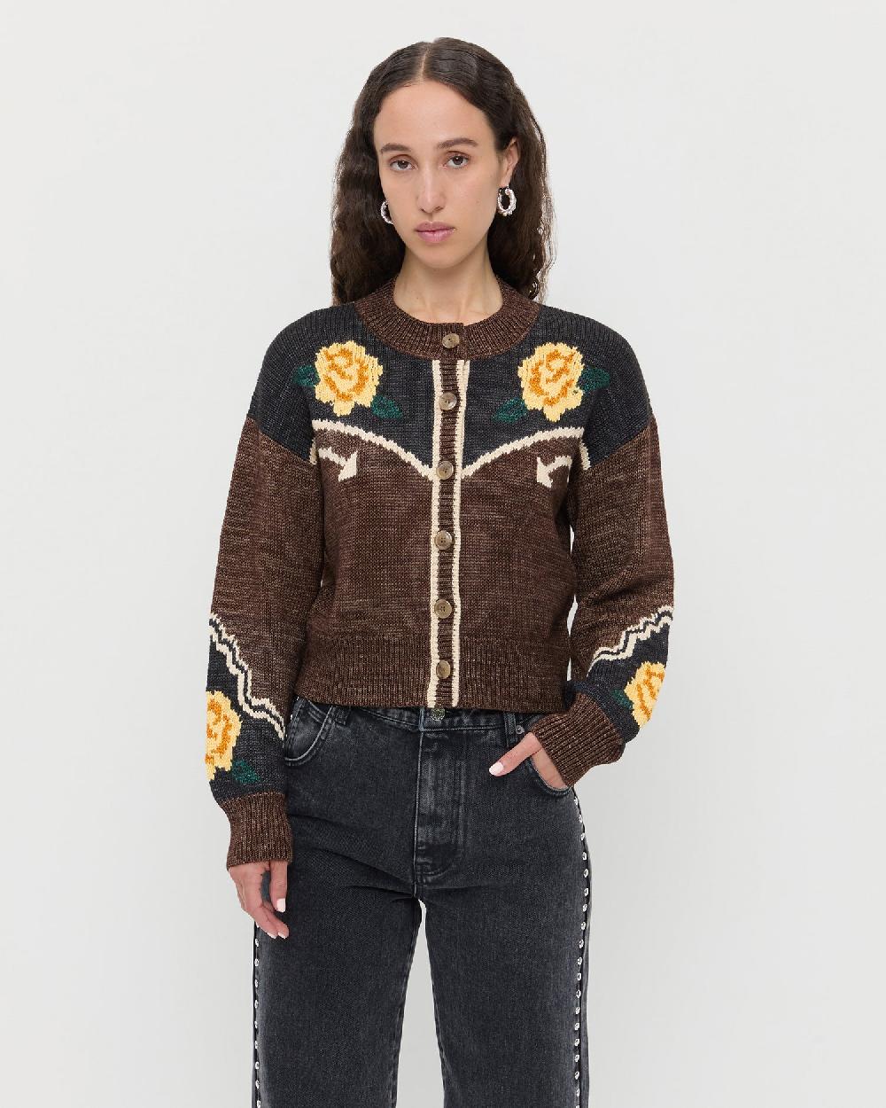 loeffler randall Linda Intarsia Cardigan