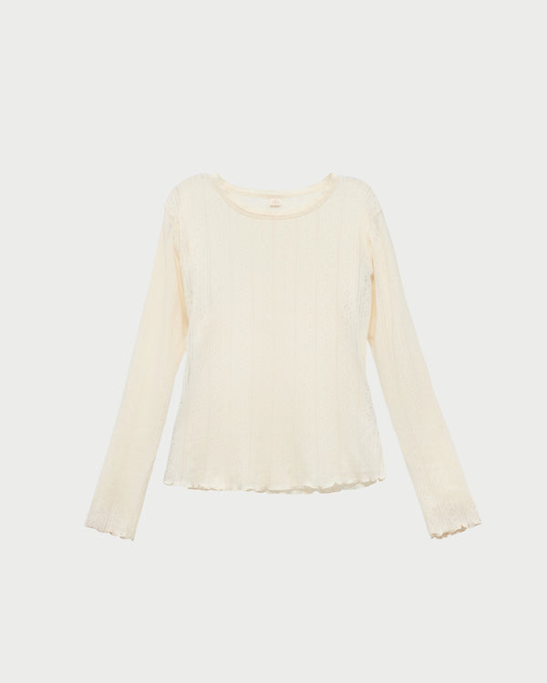 Loeffler Randall Lolo Pointelle Long−Sleeve Tee