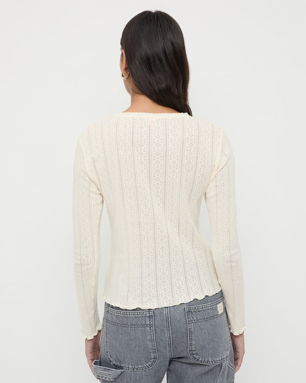 Loeffler Randall Lolo Pointelle Long−Sleeve Tee
