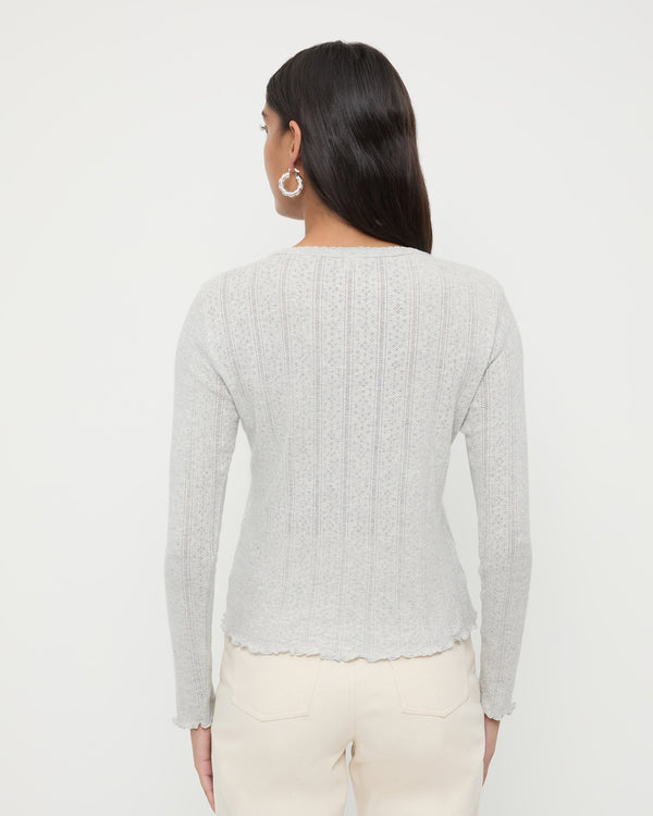 Loeffler Randall Lolo Pointelle Long−Sleeve Tee