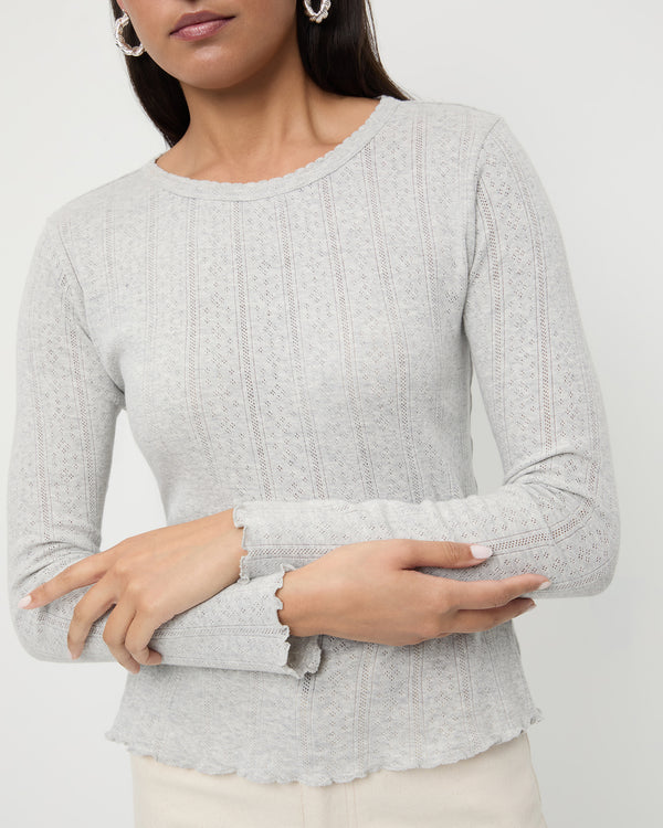 Loeffler Randall Lolo Pointelle Long−Sleeve Tee