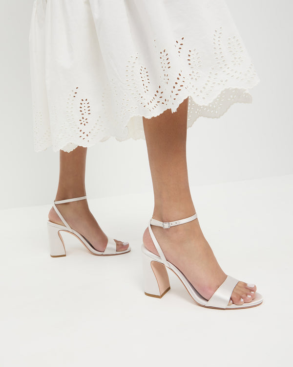 Loeffler Randall Malia Cream Curved−Heel Sandal