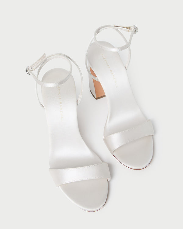 Loeffler Randall Malia Cream Curved−Heel Sandal