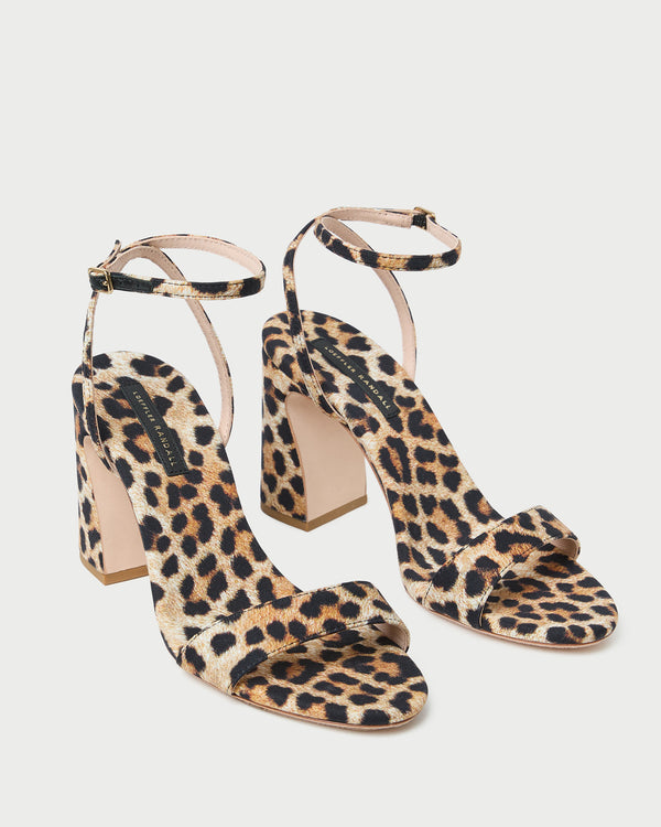 Loeffler Randall Malia Leopard Curved−Heel Sandal