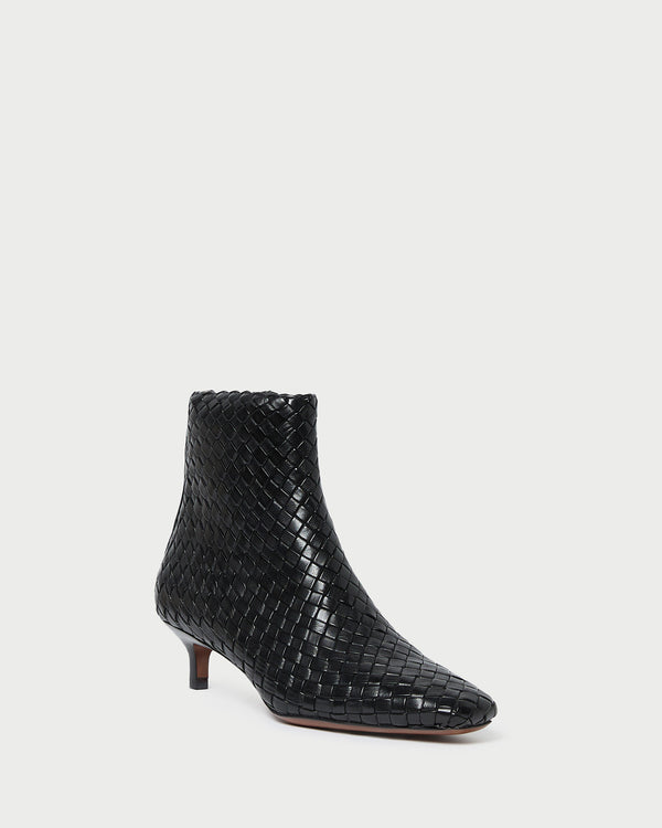 Loeffler Randall Marcella Black Woven Ankle Boot