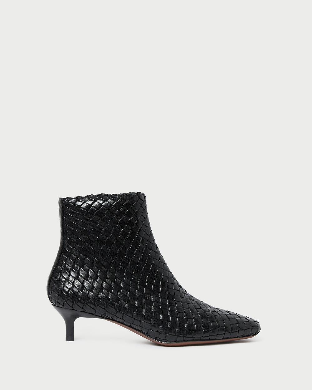 loeffler randall Marcella Black Woven Ankle Boot