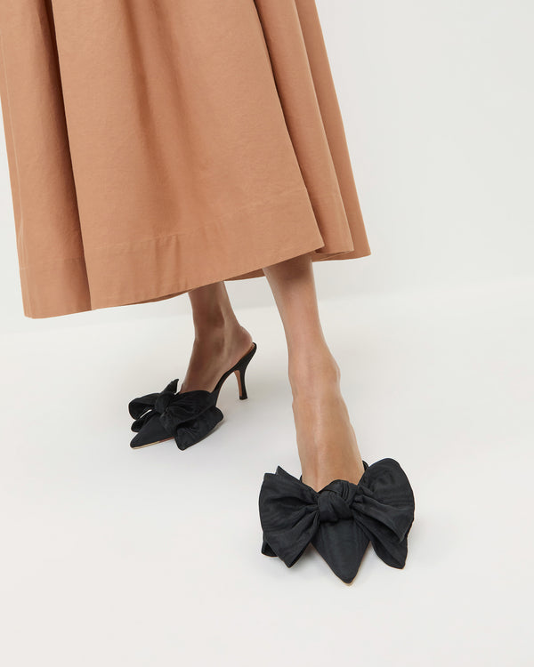 Loeffler Randall Margot Black Moiré Bow Mule
