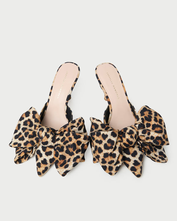 Loeffler Randall Margot Leopard Jersey Bow Mule