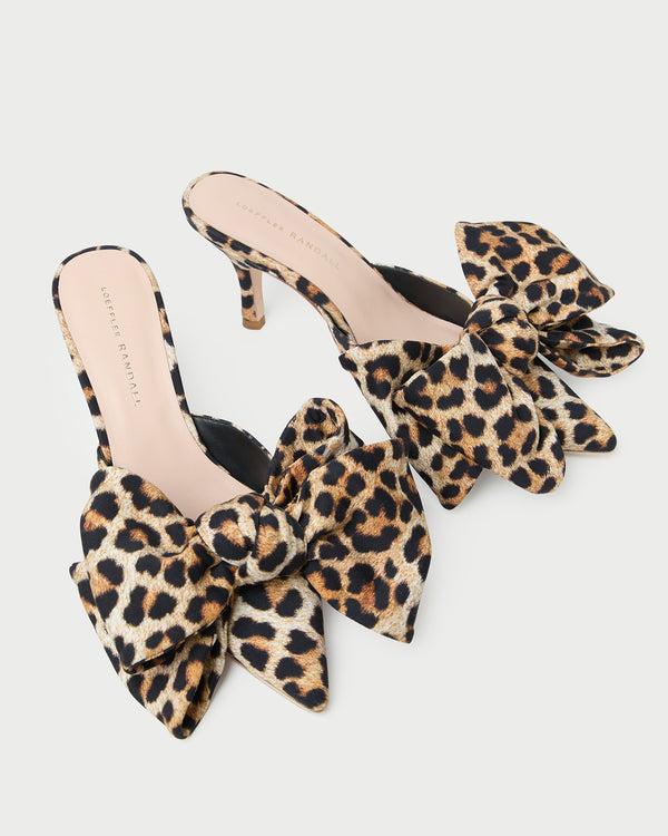 Loeffler Randall Margot Leopard Jersey Bow Mule