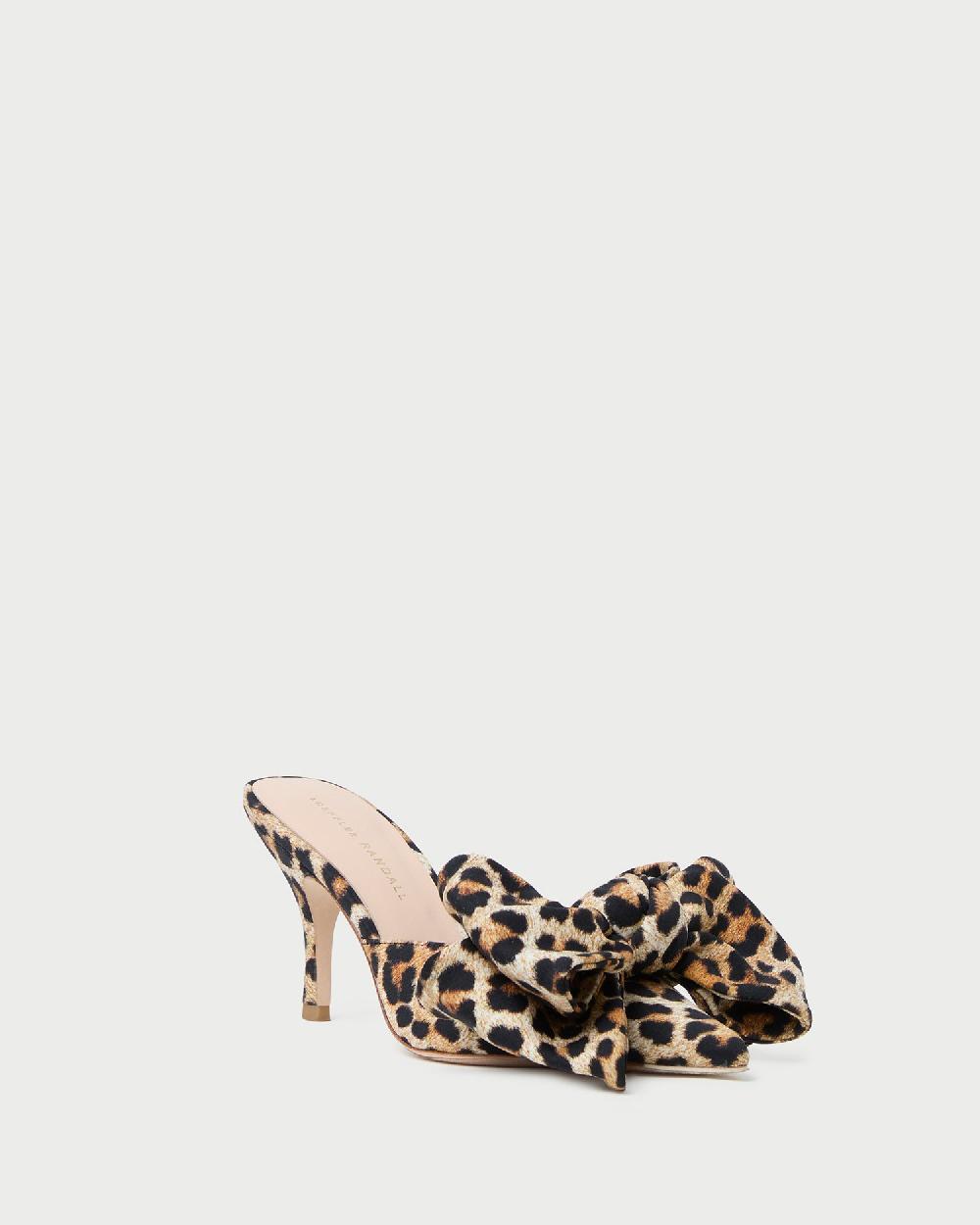 loeffler randall Margot Leopard Jersey Bow Mule