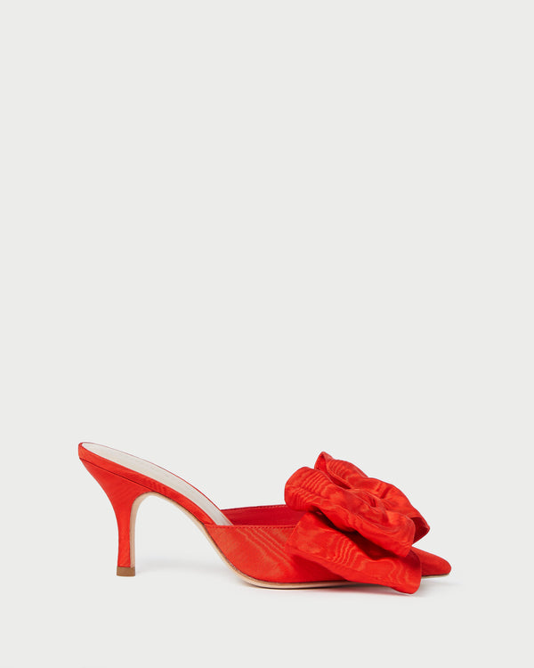 Loeffler Randall Margot Red Moiré Bow Mule