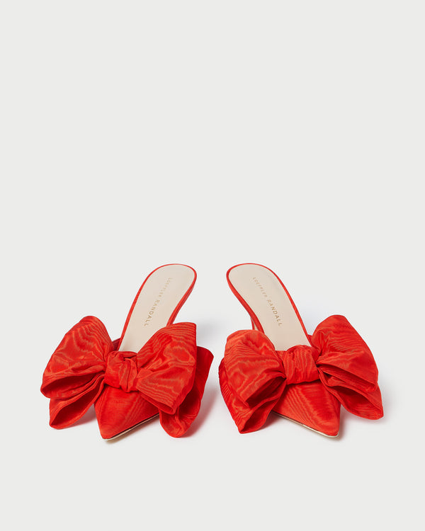 Loeffler Randall Margot Red Moiré Bow Mule