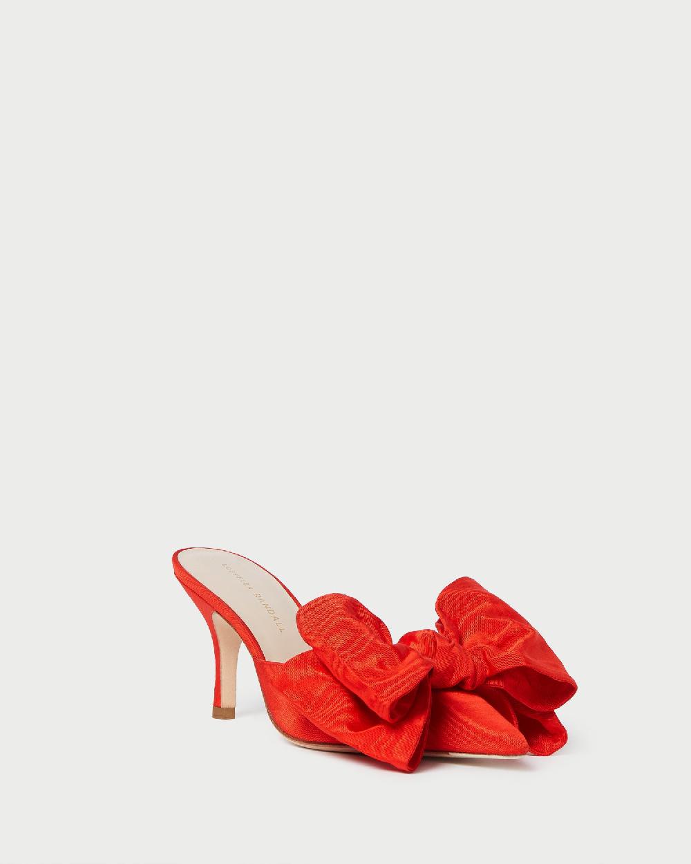 loeffler randall Margot Red Moiré Bow Mule