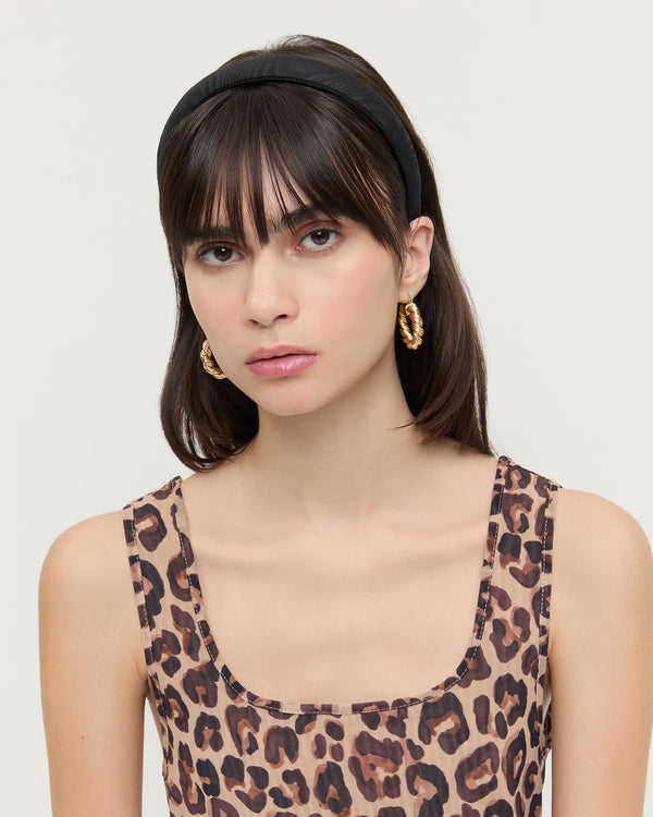 Loeffler Randall Marina Black Moiré Puffy Headband