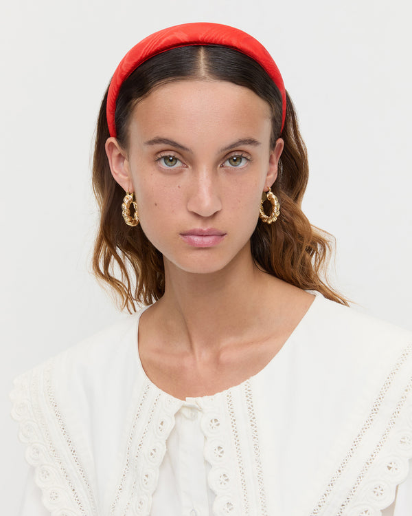 Loeffler Randall Marina Red Moiré Puffy Headband