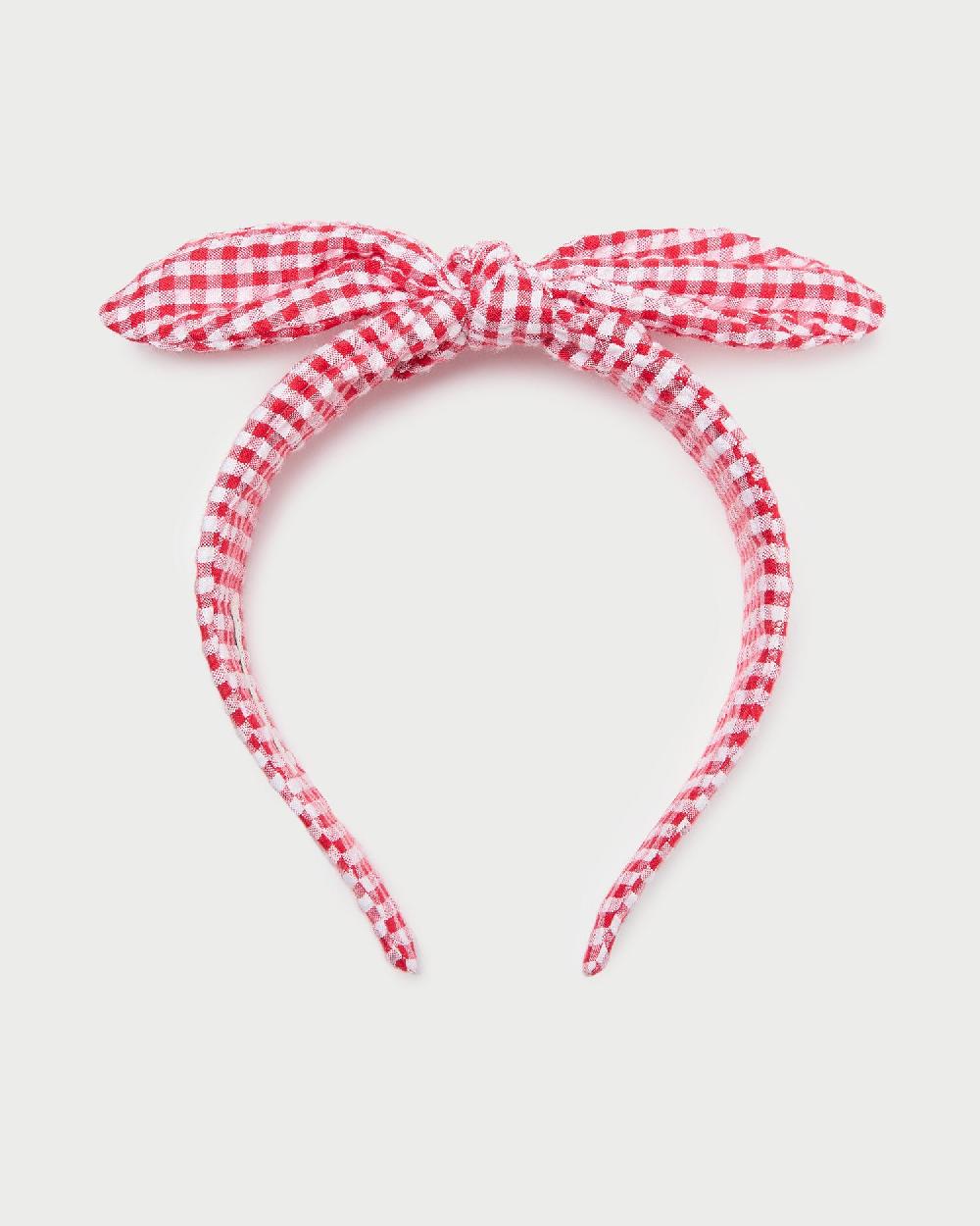 loeffler randall Meadow Red Gingham Knot Headband