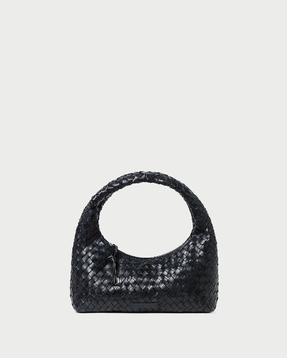 loeffler randall Mercer Black Woven Shoulder Bag