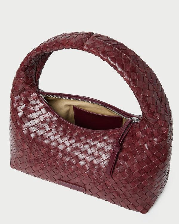 Loeffler Randall Mercer Maroon Woven Shoulder Bag