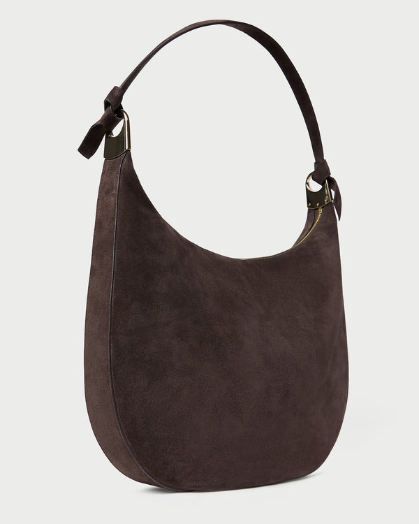 Loeffler Randall Morgan Brown Suede Shoulder Bag