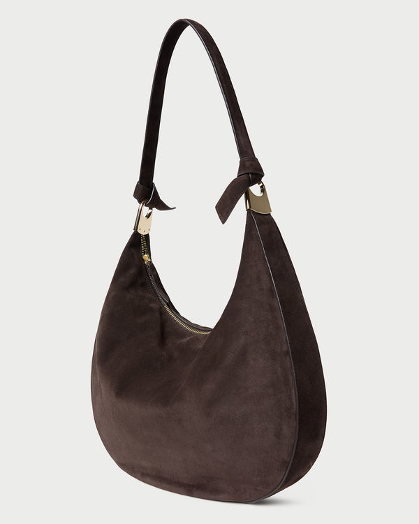 Loeffler Randall Morgan Brown Suede Shoulder Bag