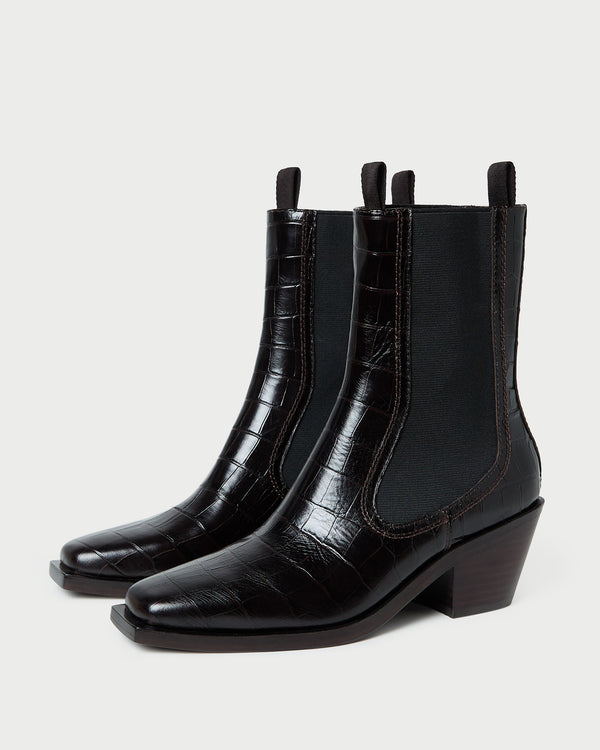 Loeffler Randall Nat Crocodile Leather Ankle Boot
