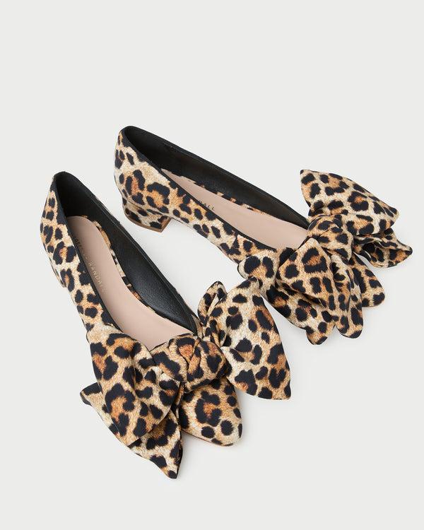 Loeffler Randall Noa Leopard Jersey Bow Flat