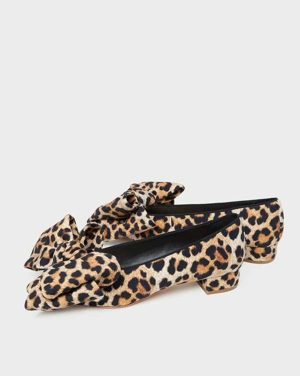 Loeffler Randall Noa Leopard Jersey Bow Flat