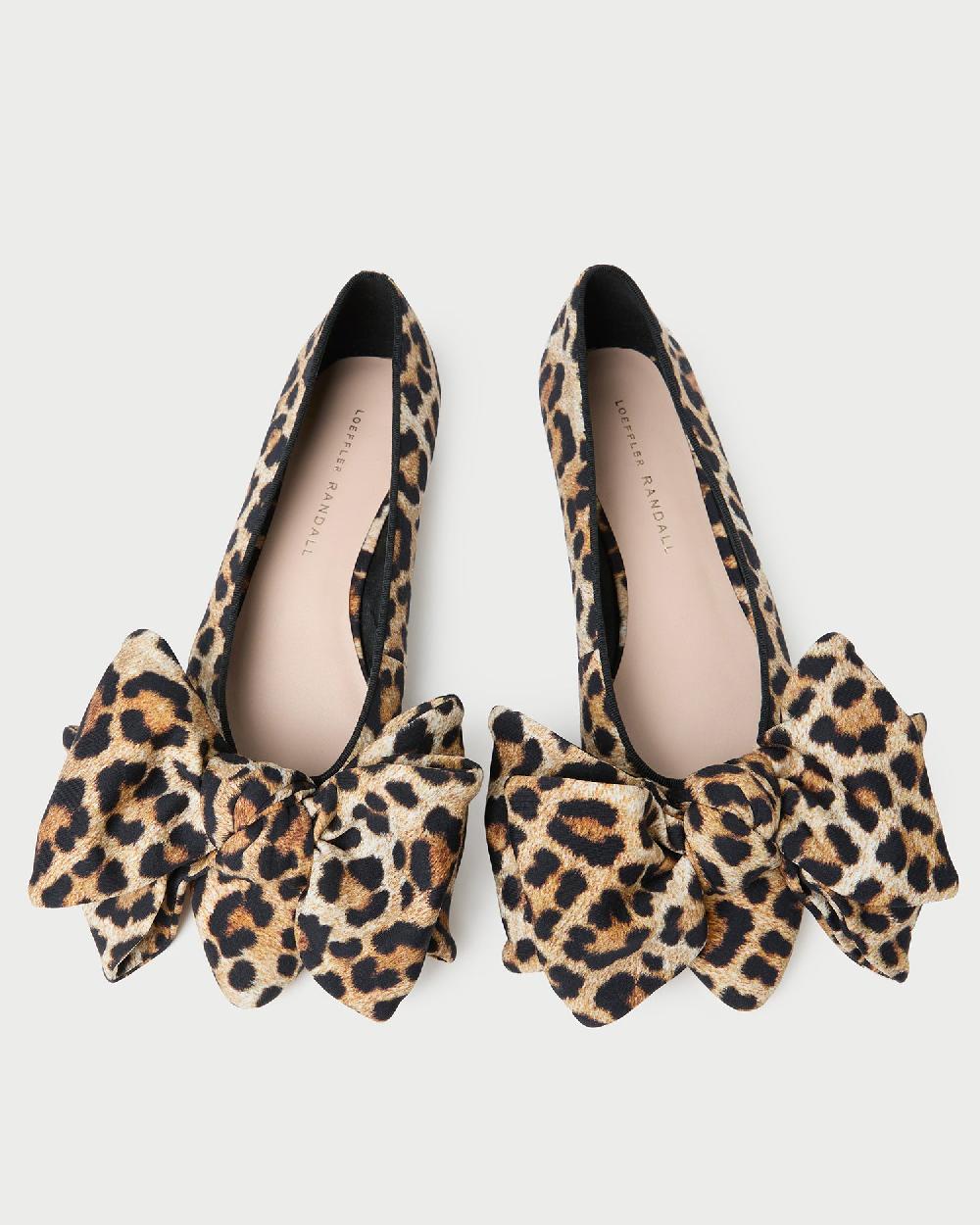 loeffler randall Noa Leopard Jersey Bow Flat