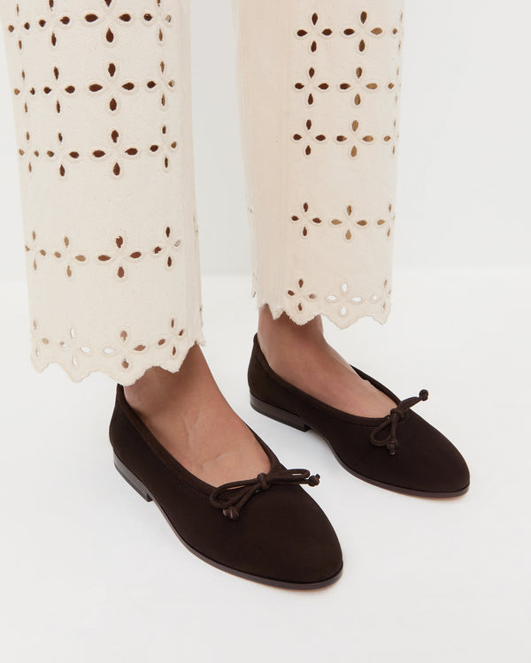 Loeffler Randall Noelle Brown Suede Ballet Flat