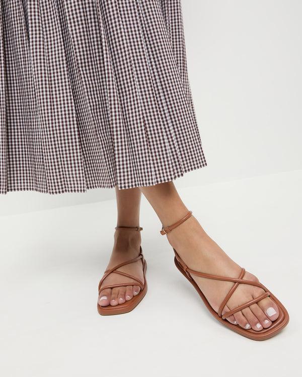 Loeffler Randall Noor Timber Leather Flat Sandal