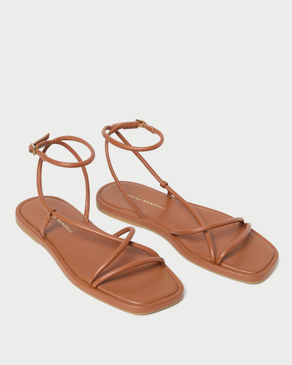 Loeffler Randall Noor Timber Leather Flat Sandal