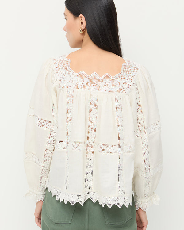 Loeffler Randall Pauline Embroidered Lace Blouse