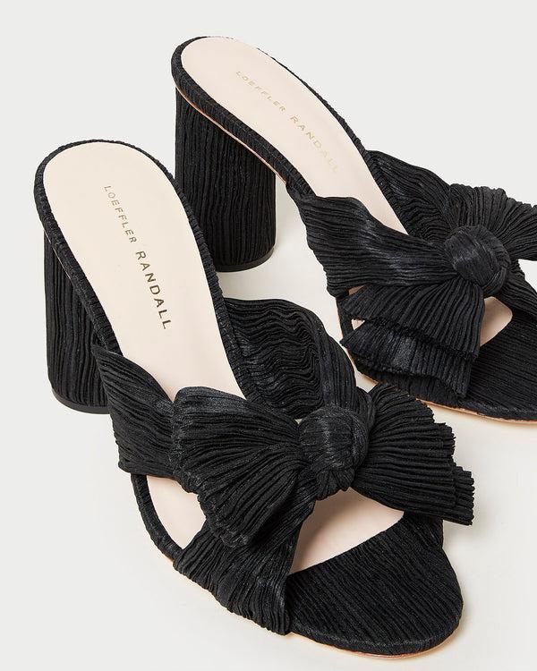 Loeffler Randall Penny Black Pleated Bow Heel
